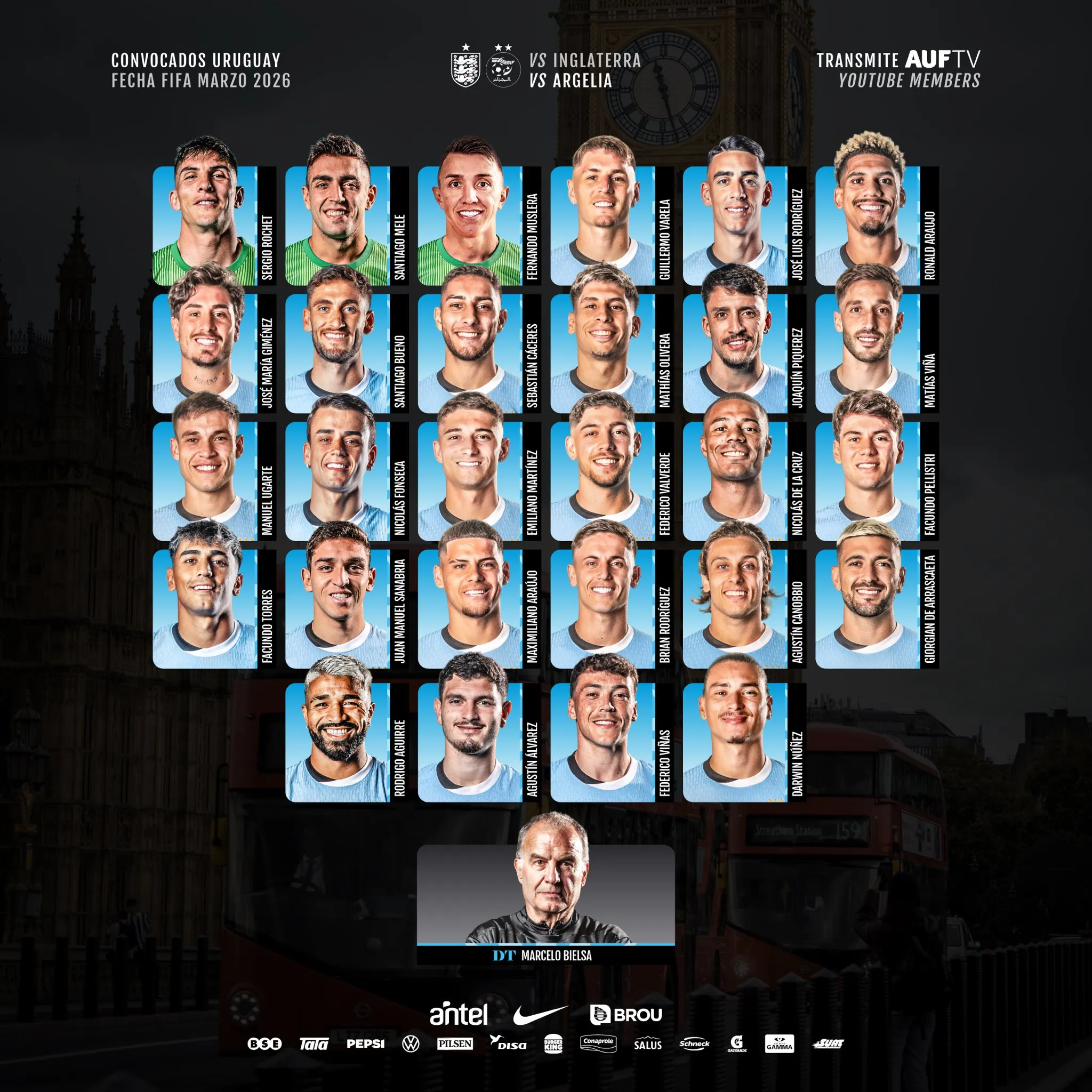 Con Matías Viña, la nómina de Uruguay para la fecha FIFA de marzo (Prensa Uruguay).