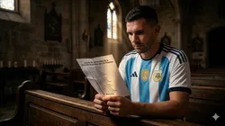 Maravilla Martínez con la vestimenta de la Selección Argentina, hecho con IA.