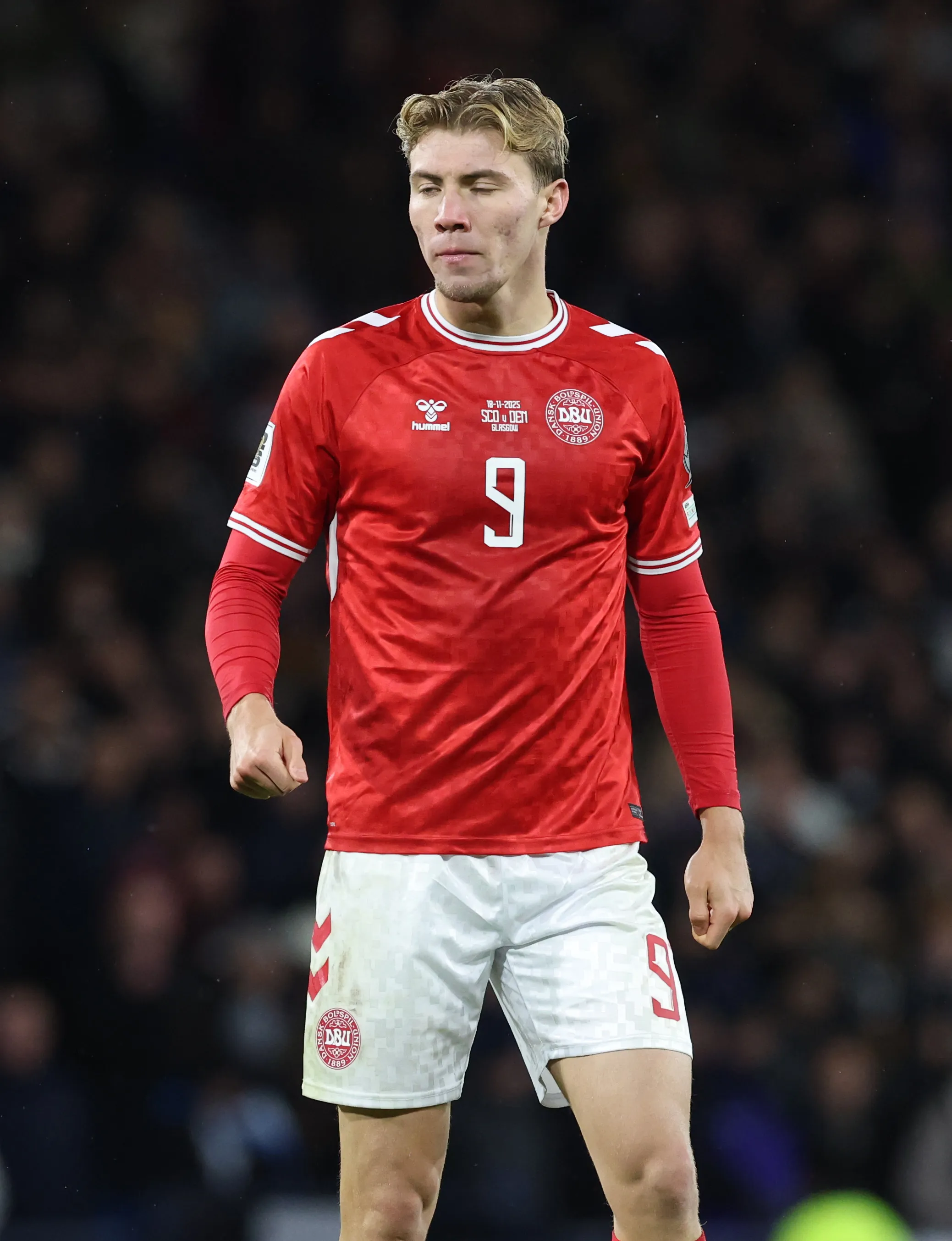 Rasmus Højlund, delantero danés. (Getty).