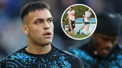 Lautaro Martínez trabaja en la recuperación de una distensión mientras que la Selección Argentina entrena en Ezeiza.