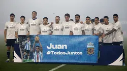 La muestra de apoyo de la Selección Argentina a Panichelli y Foyth previo al amistoso contra Mauritania.