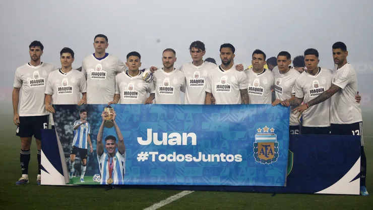 La muestra de apoyo de la Selección Argentina a Panichelli y Foyth previo al amistoso contra Mauritania.