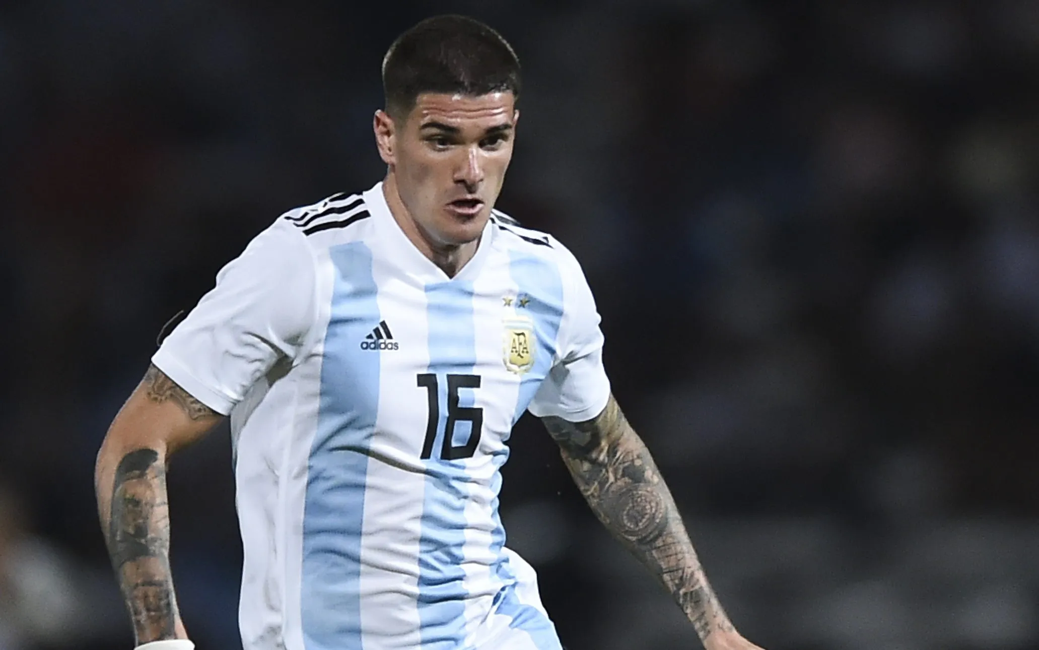 De Paul en uno de sus primeros partidos con la Selección Argentina, en 2018 (Getty Images).