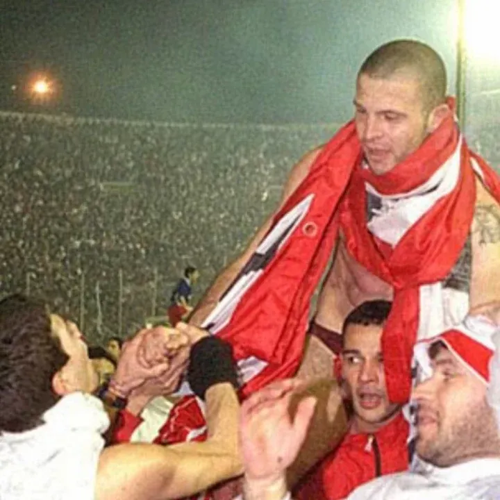 Moschio ascendió a Primera con Huracán en 1999 (@sebastiandariomorquio).