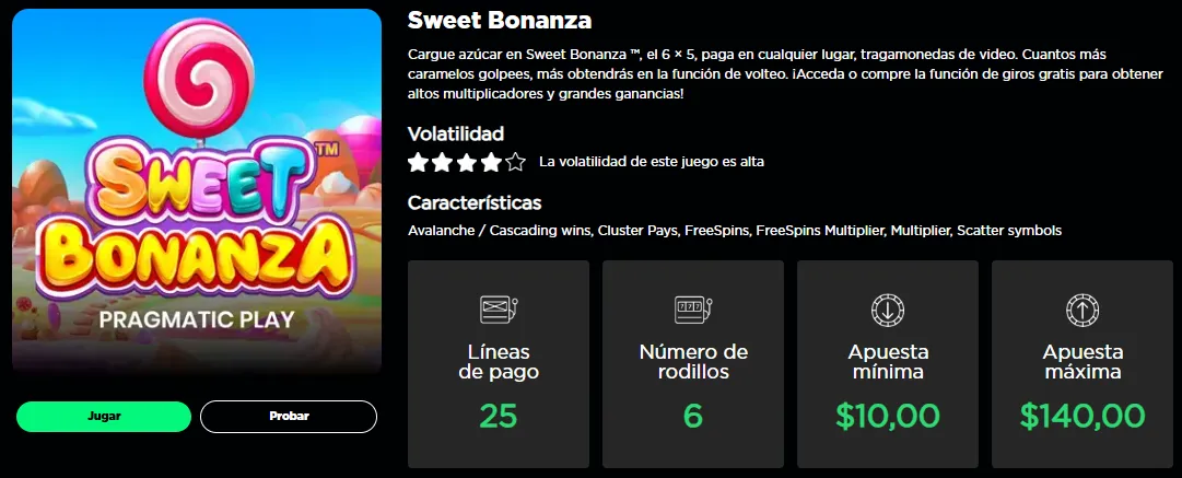 Sweet Bonanza en bplay casino