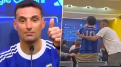 Un hincha se infiltró en la conferencia de prensa de Lionel Scaloni y le pidió que esté preparado para enfrentar a Francia.