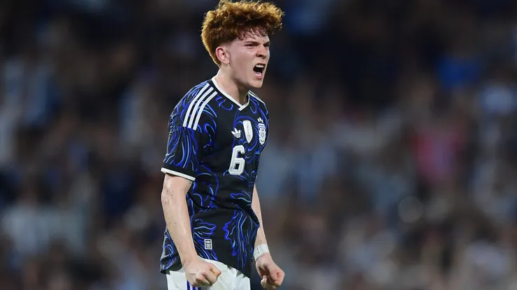 Valentín Barco se mostró feliz por lo que fue su primer gol con la camiseta de la Selección Argentina, en el amistoso vs. Zambia.