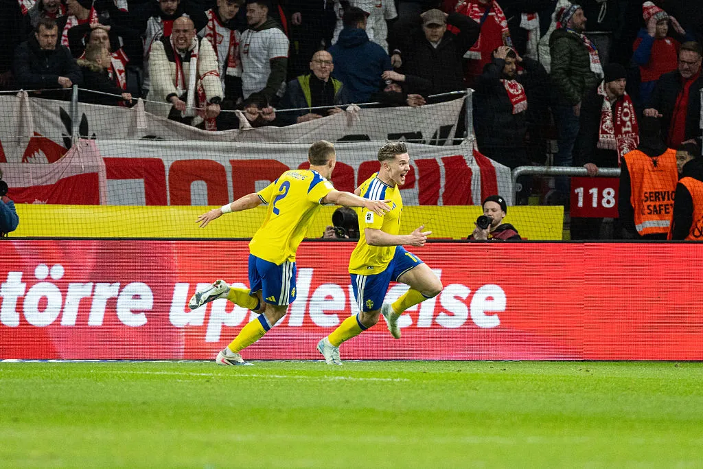 Gyokeres, con un gol en el minuto 88, le dio la agónica clasificación al Mundial 2026. (Getty)