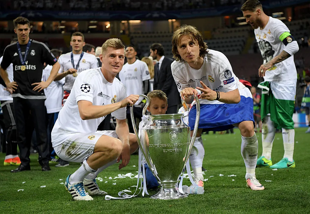 Kroos y Modric, las dos leyendas del Real Madrid que asombraron a Enzo Fernández. (Getty)