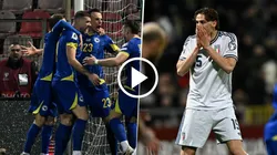 La Selección de Italia celebró la clasificación de Bosnia para que sea su rival en el último partido del Repechaje para el Mundial.