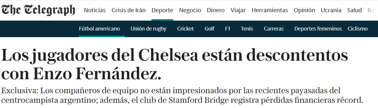 En Inglaterra advierten del fastidio que habría en Chelsea con Enzo Fernández.