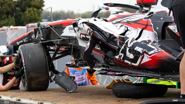 Ollie Bearman y un accidente que encendió las alarmas en la F1. (Kym Illman vía @OllieBearmanBR)