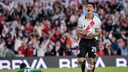 Tomás Galván celebra su tanto ante Belgrano.