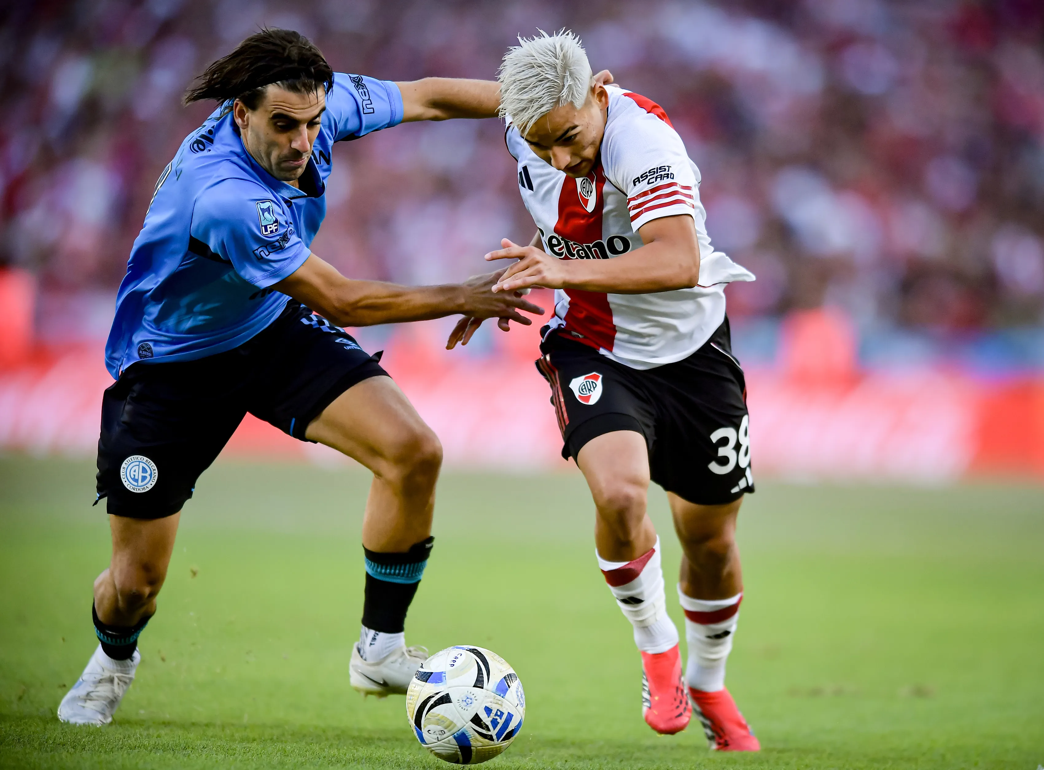 Ian Subiabre, durante el duelo entre River y Belgrano. (Getty Images)