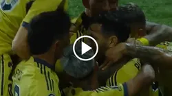 Boca celebra el gol de Leandro Paredes ante Universidad Católica.