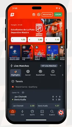 App de Betano en un celular