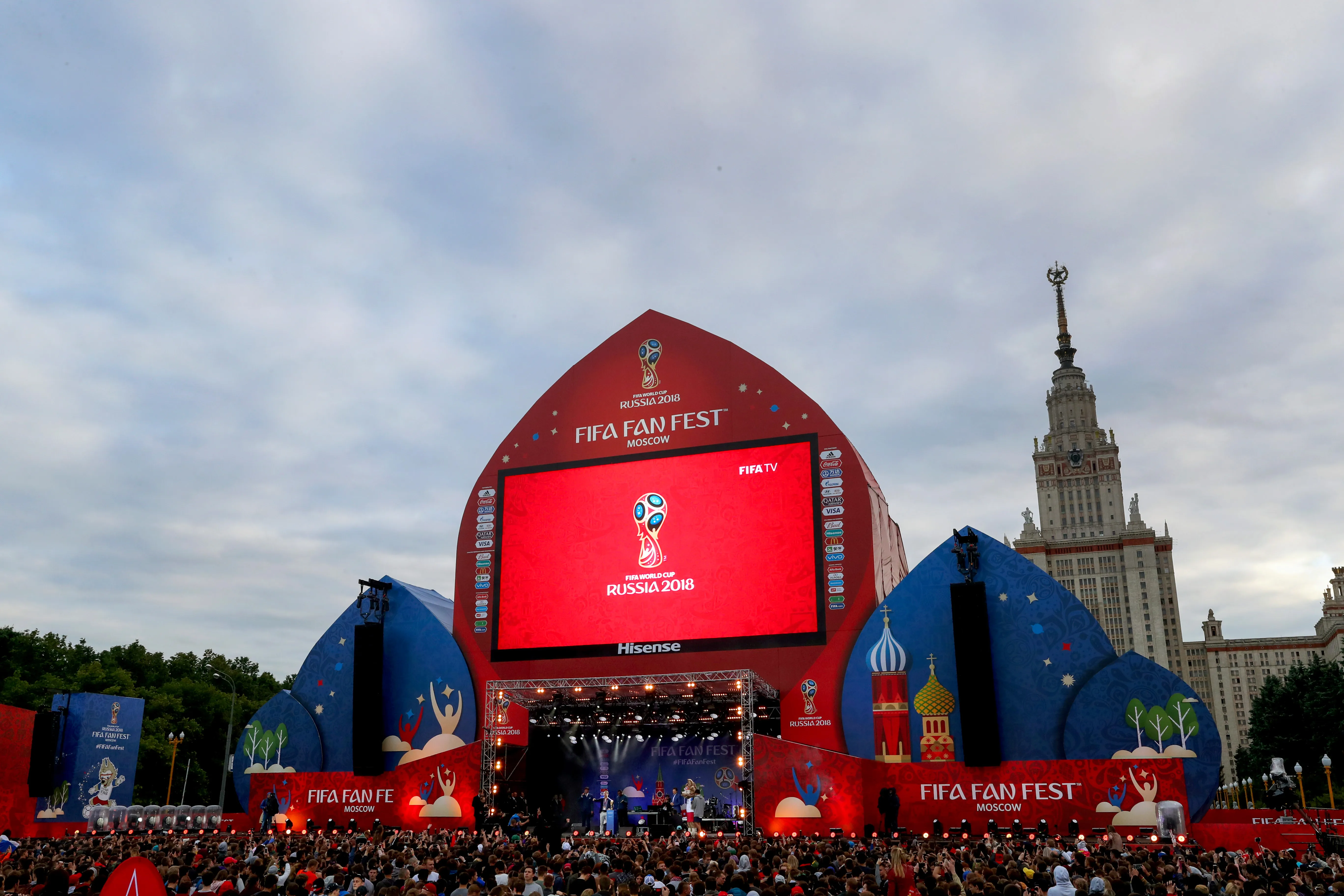 Así fue el Fan Fest en Moscú durante el Mundial de Rusia 2018. (Foto: Getty).