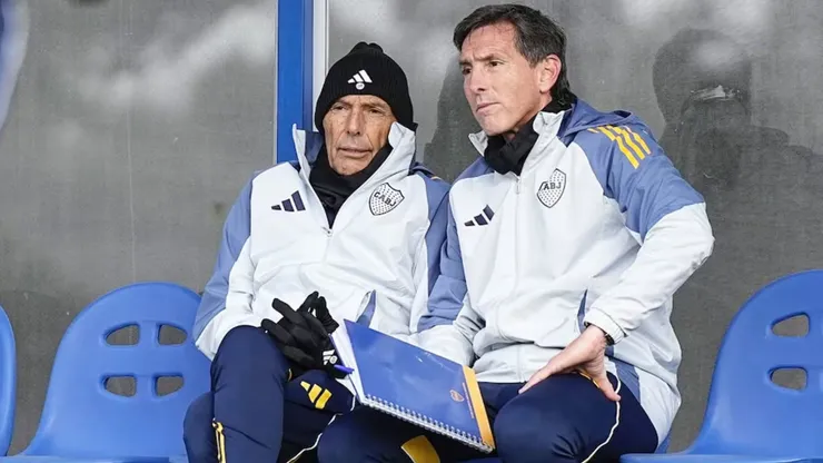 Claudio Úbeda y Miguel Ángel Russo, en Boca.