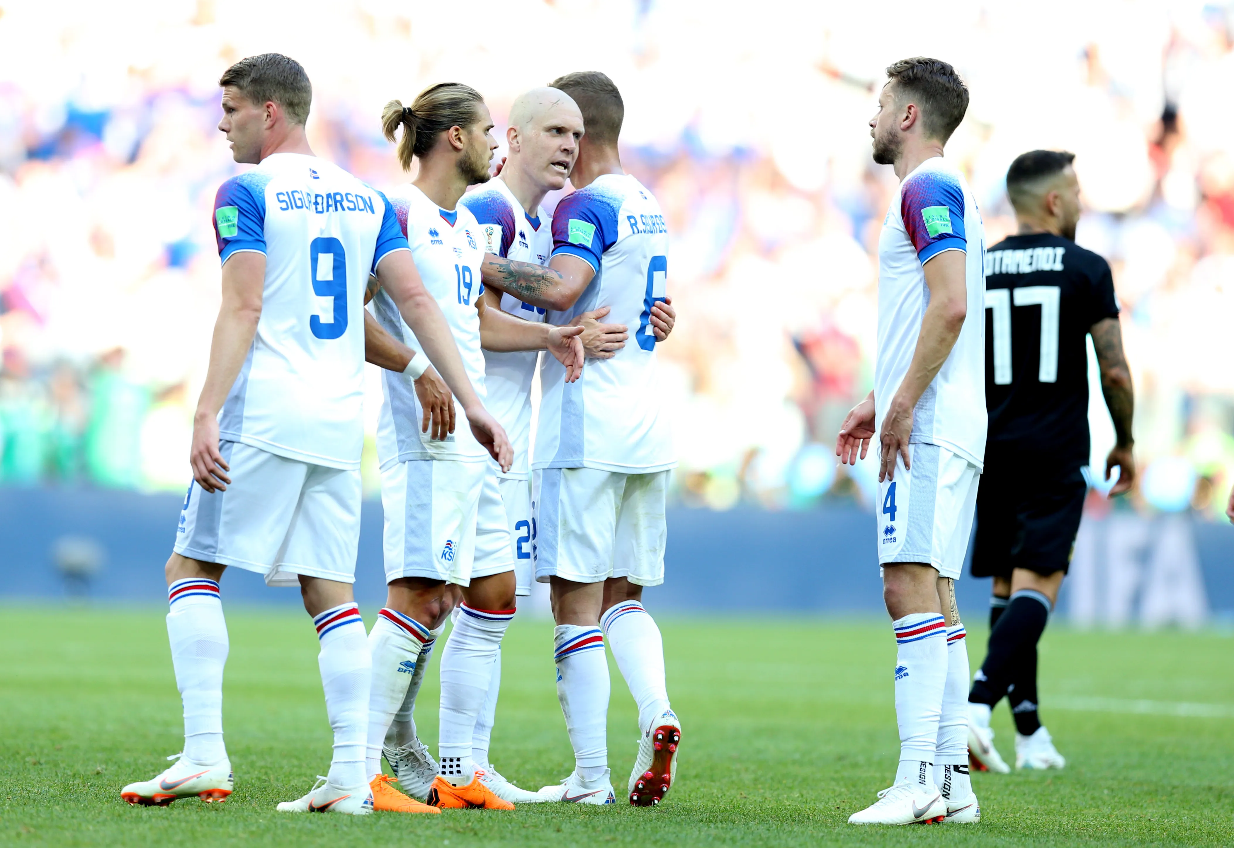 Islandia en el partido ante Argentina en el Mundial 2018 (Getty)