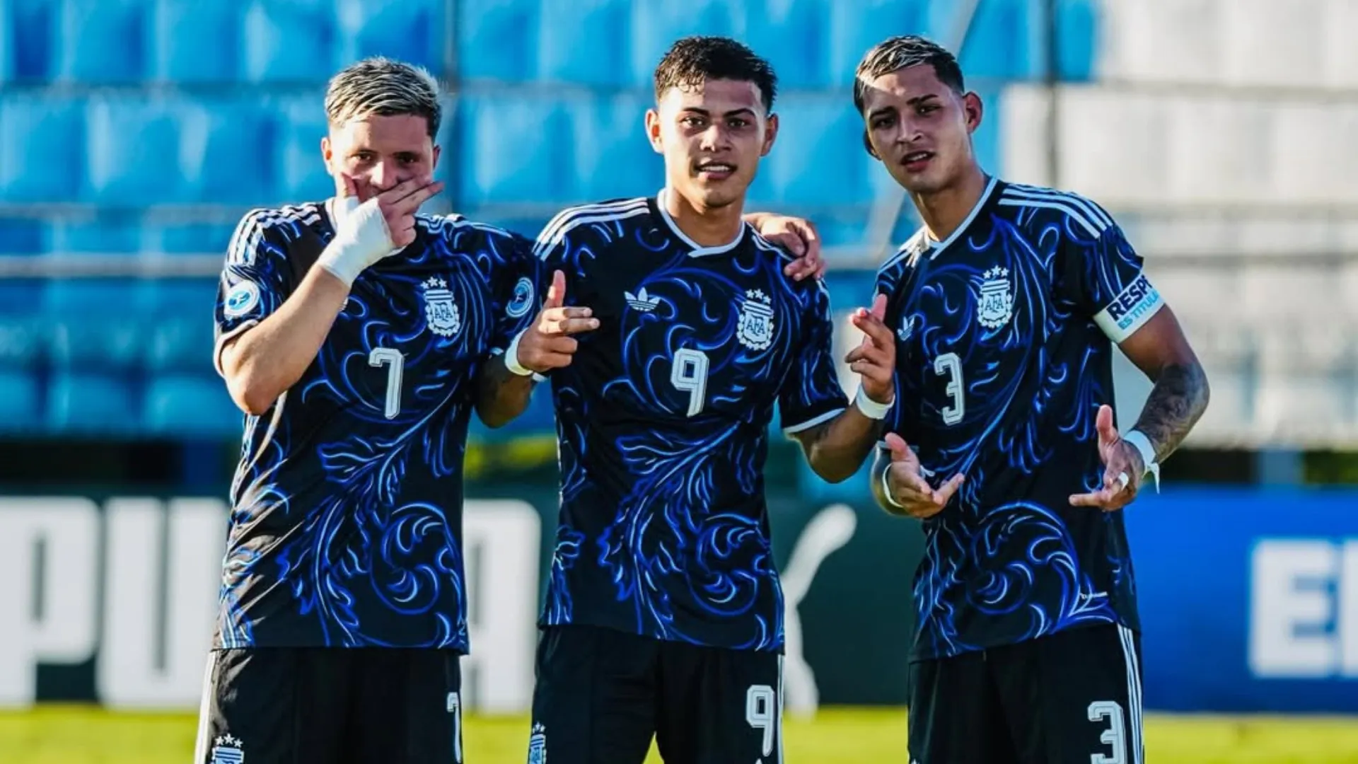 Los futbolistas de la Selección Argentina Sub-17 en el Sudamericano.