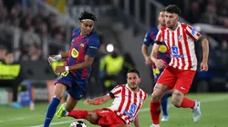 Barcelona y Atlético de Madrid durante el primer partido correspondiente a los cuartos de final de la Champions League.
