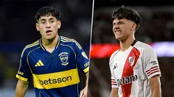 Tomás Aranda y Juan Cruz Meza, juveniles de Boca y River.