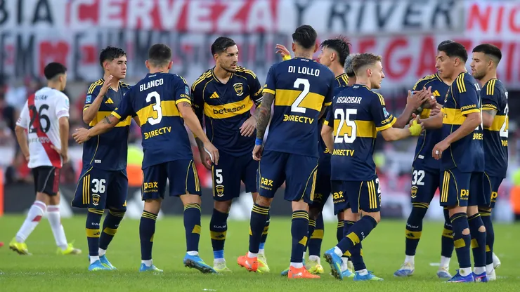 Los futbolistas de Boca en el Superclásico ante River.