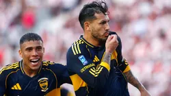 Paredes celebra su gol ante River.