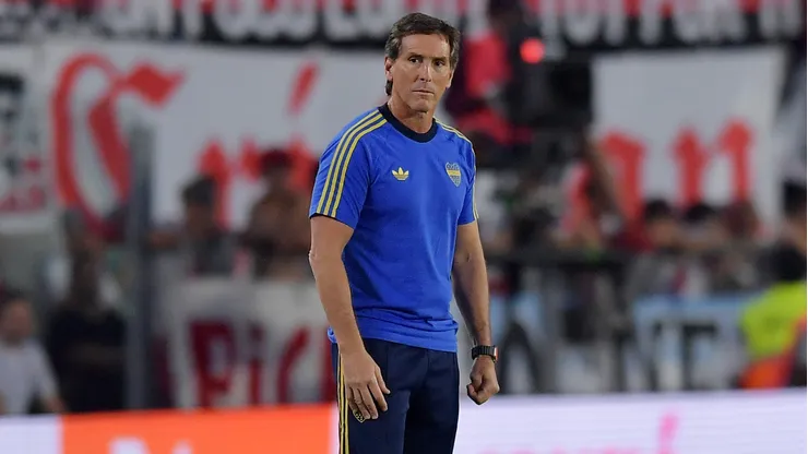 Claudio Úbeda durante la victoria de Boca en el Superclásico.