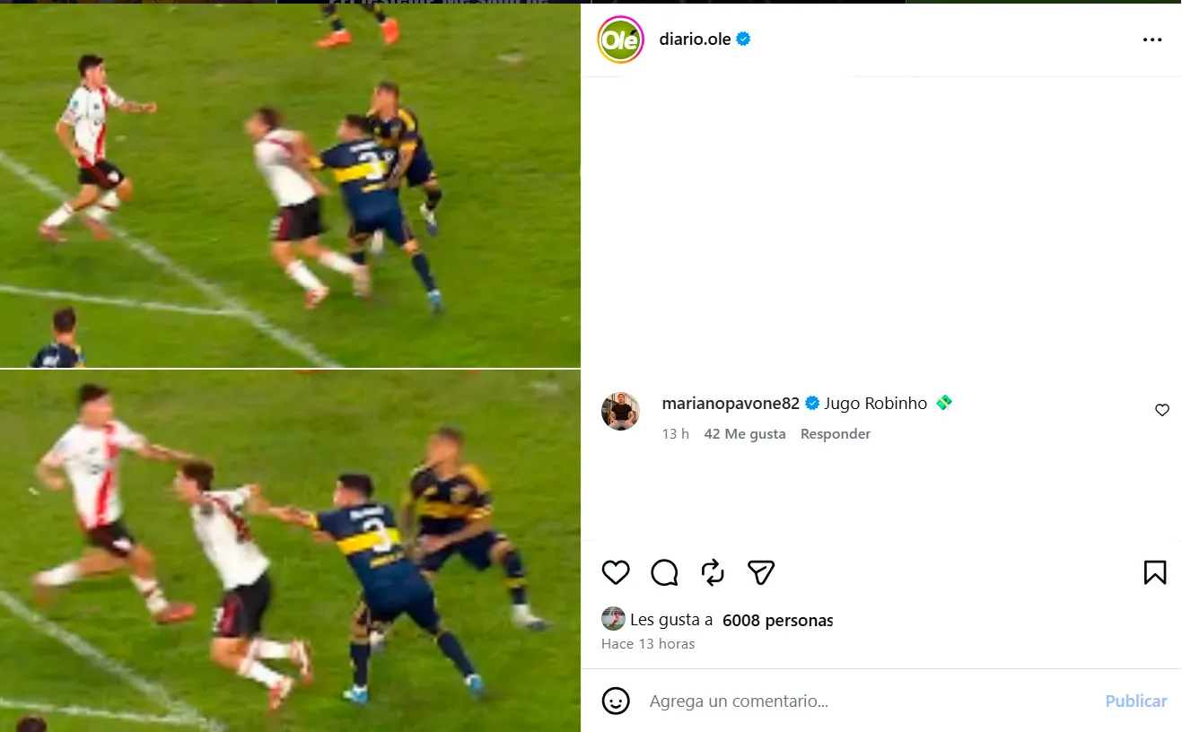 La bronca de Pavone por el penal no cobrado a River.