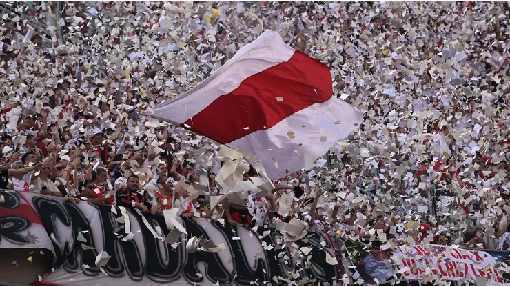 El recibimiento de River en el Superclásico ante Boca.