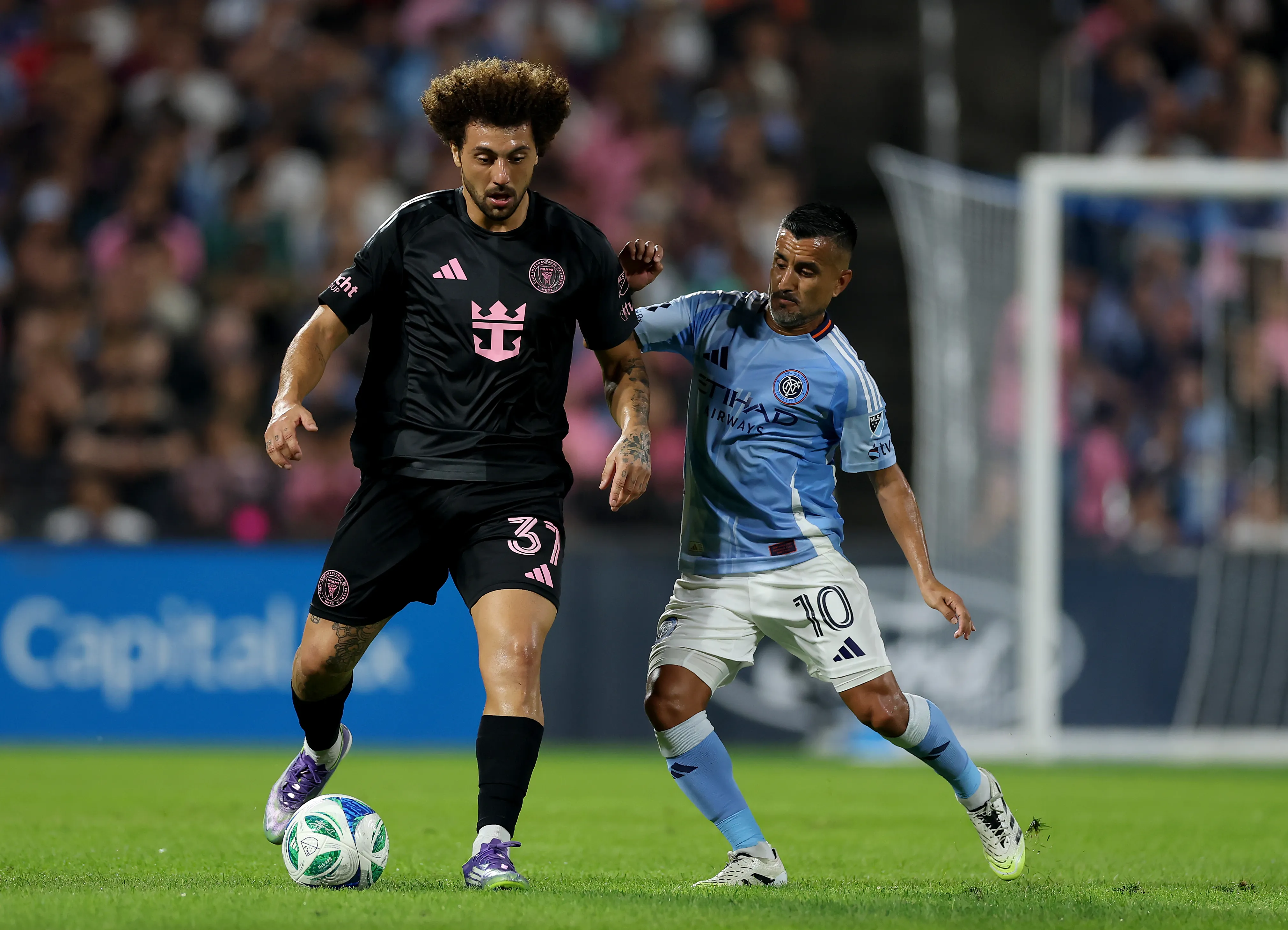 Maxi Falcón en acción con la camiseta de Inter Miami. (Getty).