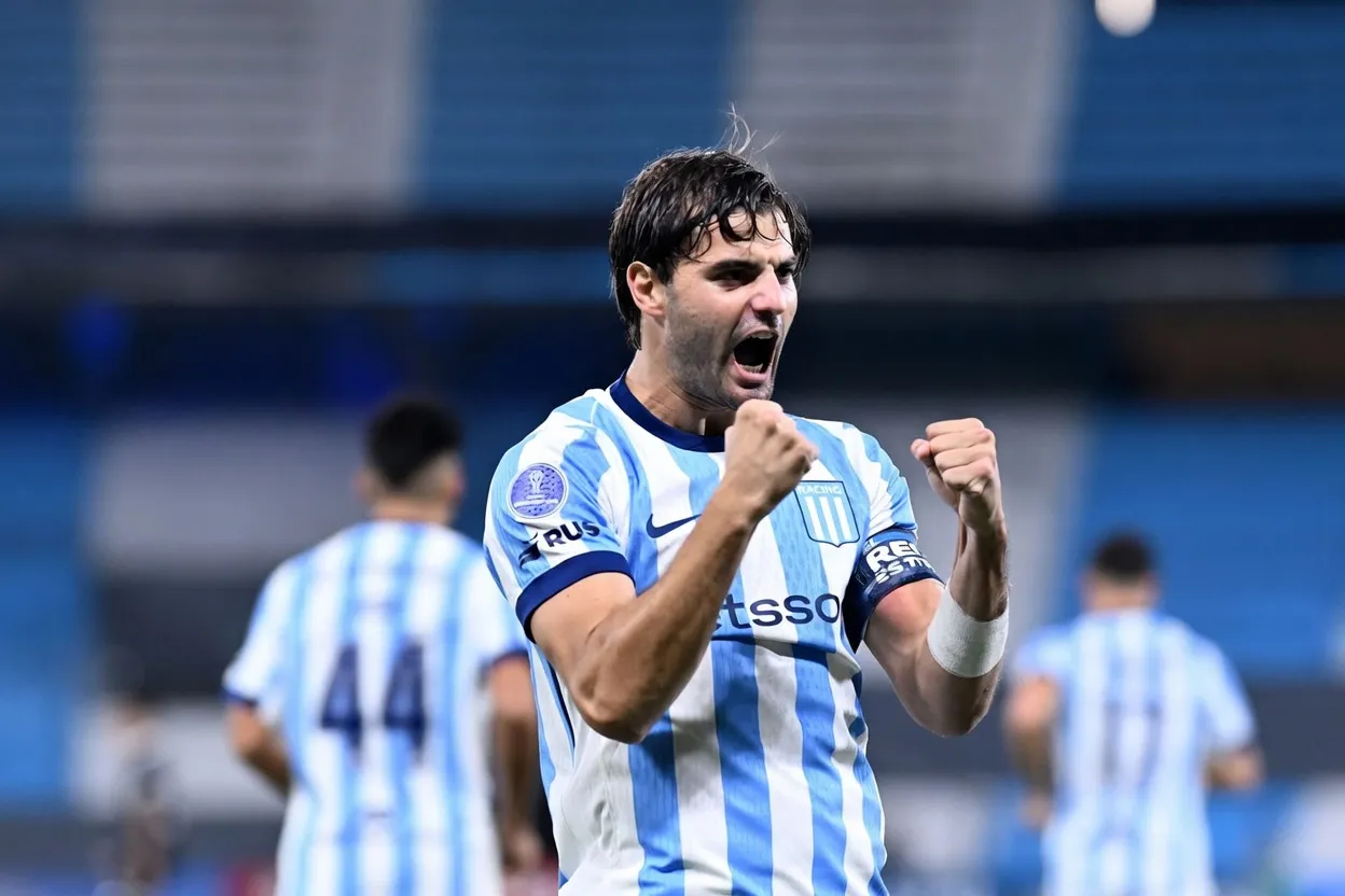Santiago Sosa celebra su gol frente a Botafogo, por la Copa Sudamericana.