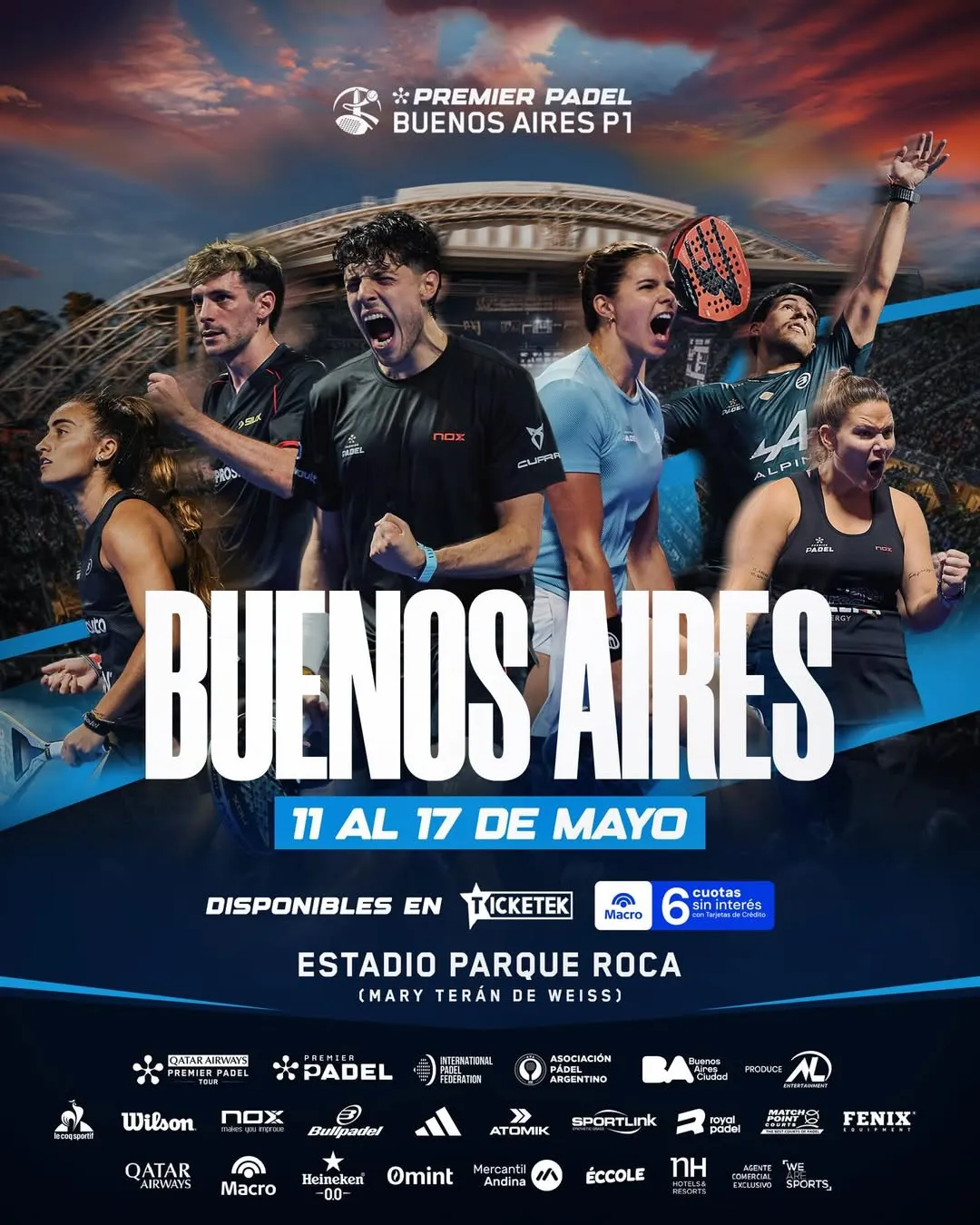 El flyer oficial del P1 de Buenos Aires. (Argentinapremierpádel).