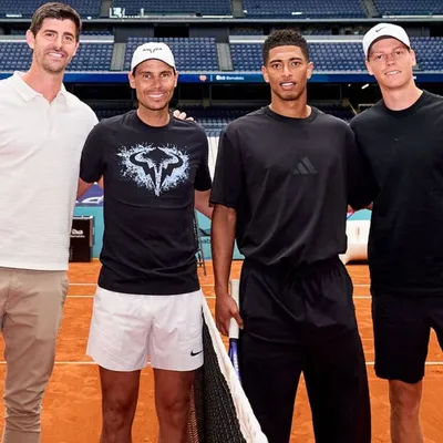 El dobles menos pensado: Nadal y Sinner con dos jugadores de Real Madrid y en pleno Bernabéu