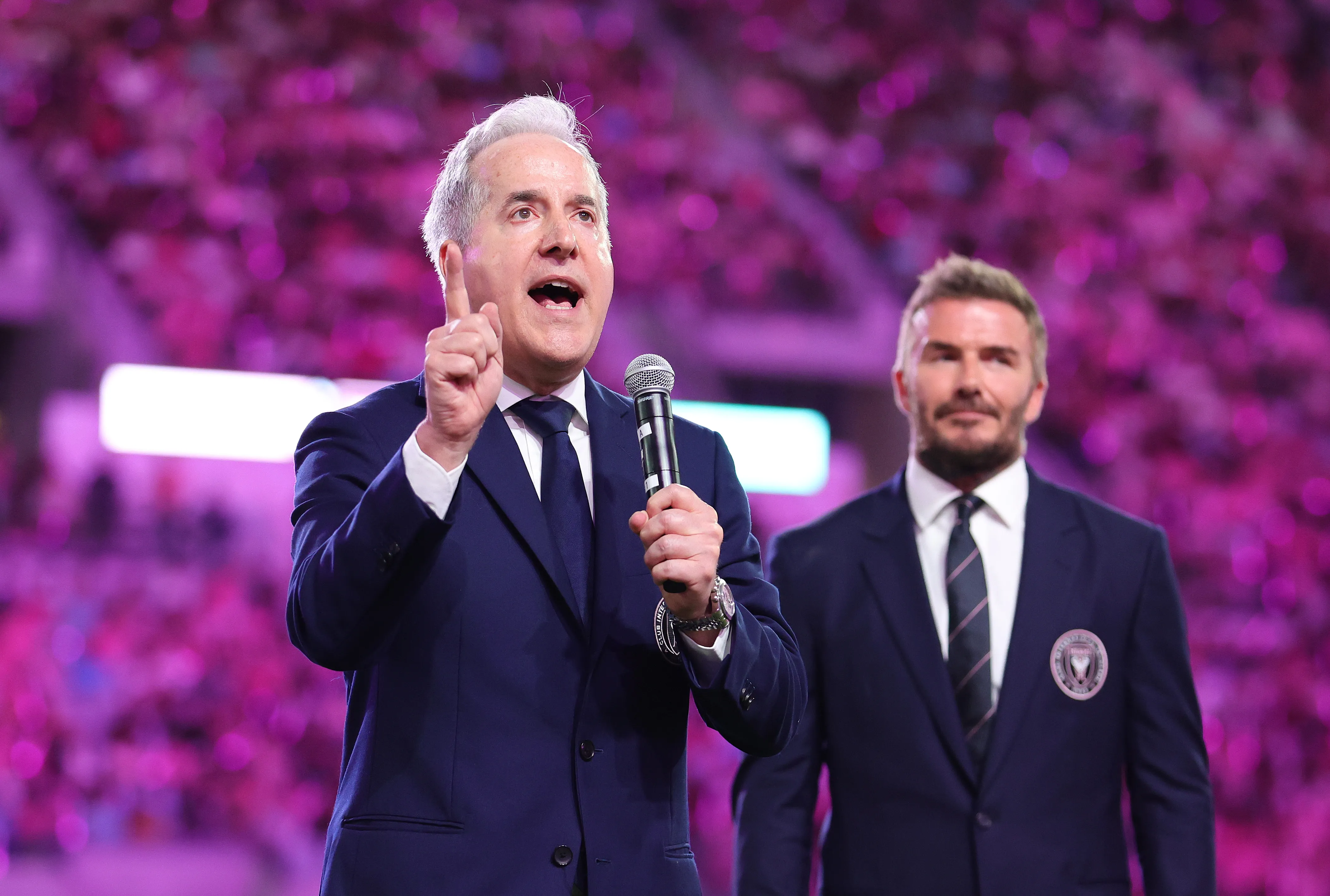 Jorge Mas junto a David Beckham. (Megan Briggs/Getty Images)