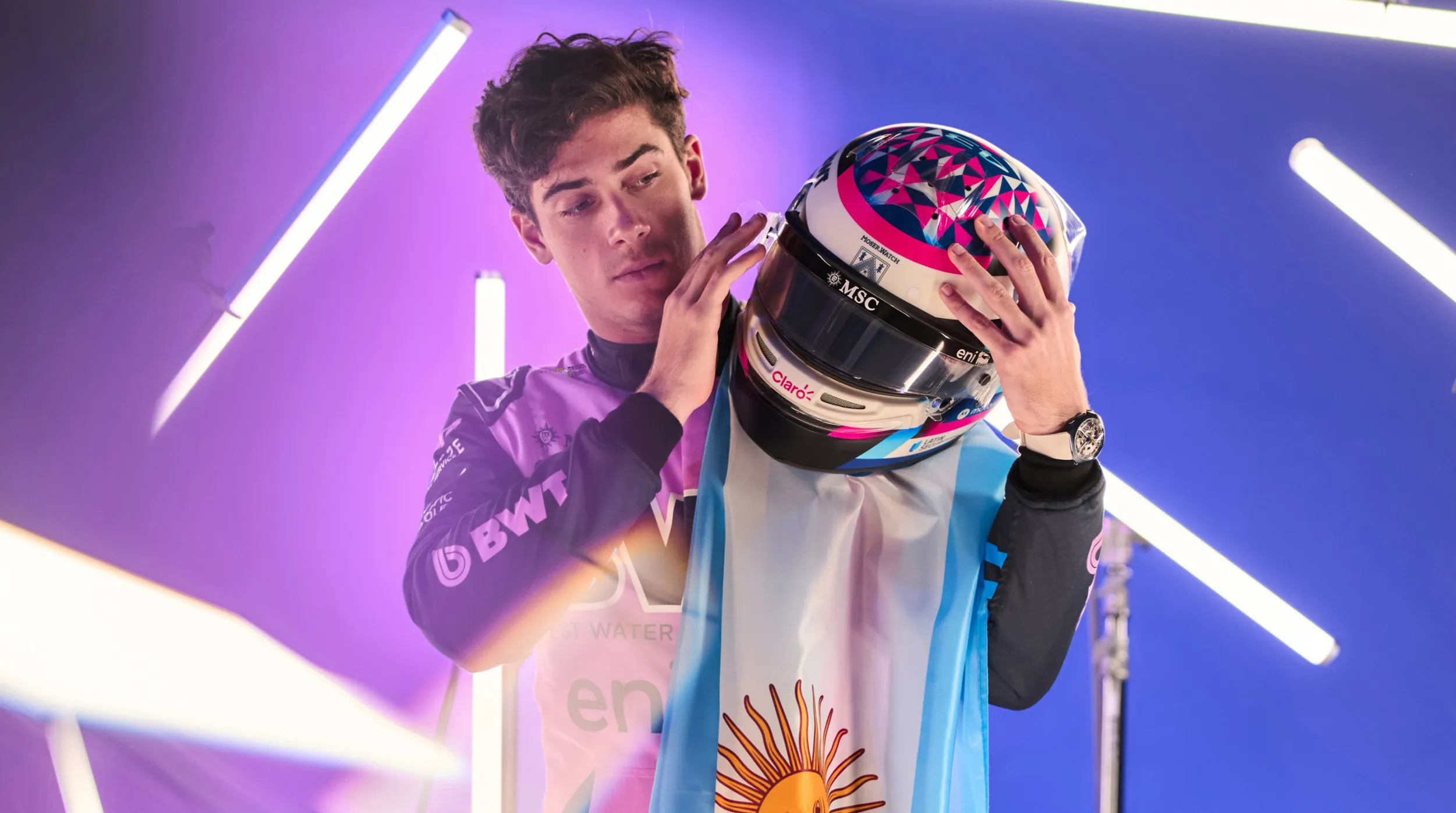 Colapinto, listo para su exhibición en Buenos Aires (Prensa Alpine).