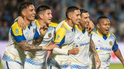 Los jugadores de Rosario Central tras vencer a Estudiantes de Río Cuarto.