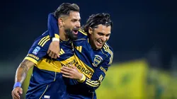 Giménez y Zeballos celebrando la última victoria de Boca, ante Defensa.