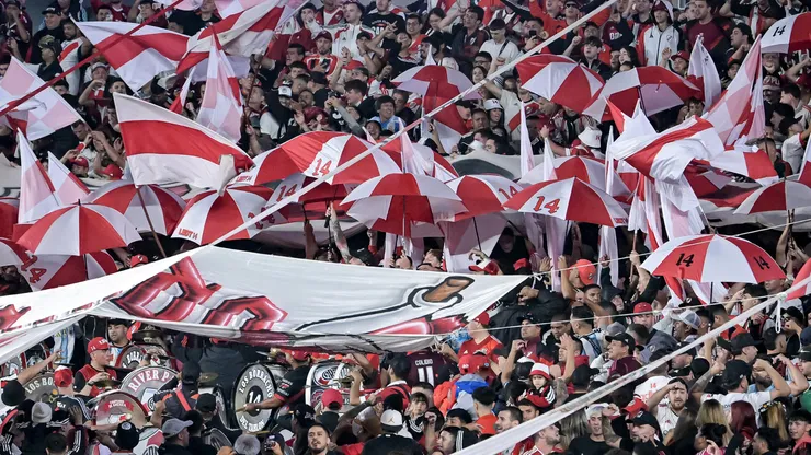 Los hinchas de River en el Estadio Monumental.