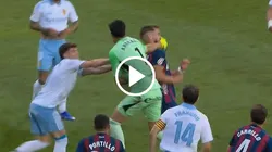 Esteban Andrada le pegó una piña brutal a un rival en Huesca vs. Zaragoza y se expone a una sanción durísima