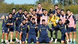 Los futbolistas de Boca durante un entrenamiento en el Predio.