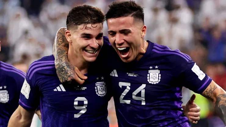 Julián Álvarez y Enzo Fernández en la Selección Argentina.