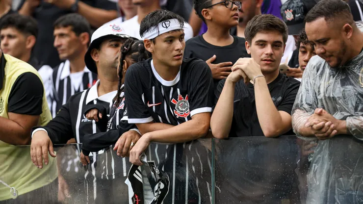 Los hinchas de Corinthians en la tribuna.