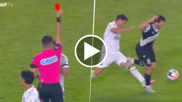 Nicolás Lodeiro fue expulsado por un planchazo a Camilo Mayada en Nacional vs. Danubio.