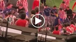 Diego Simeone encaró a Ben White por haber pisado el escudo del Atlético de Madrid.