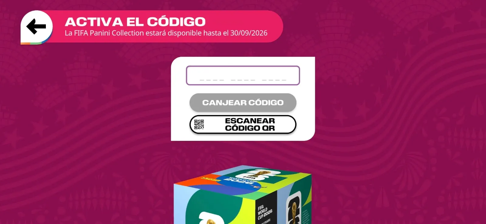 La pantalla de activación.