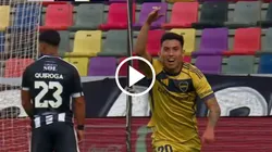 Alan Velasco convirtió el 1-0 de Boca ante Central Córdoba. (Captura)