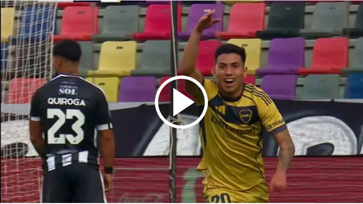 Alan Velasco convirtió el 1-0 de Boca ante Central Córdoba. (Captura)