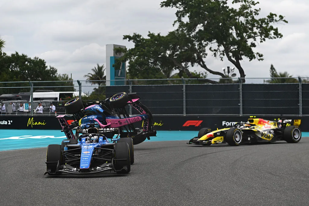 El espectacular vuelco de Pierre Gasly en el GP de Miami. (Getty)